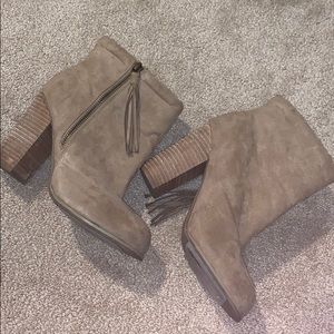 Heeled booties. Size 7 and 1/2. Worn once.